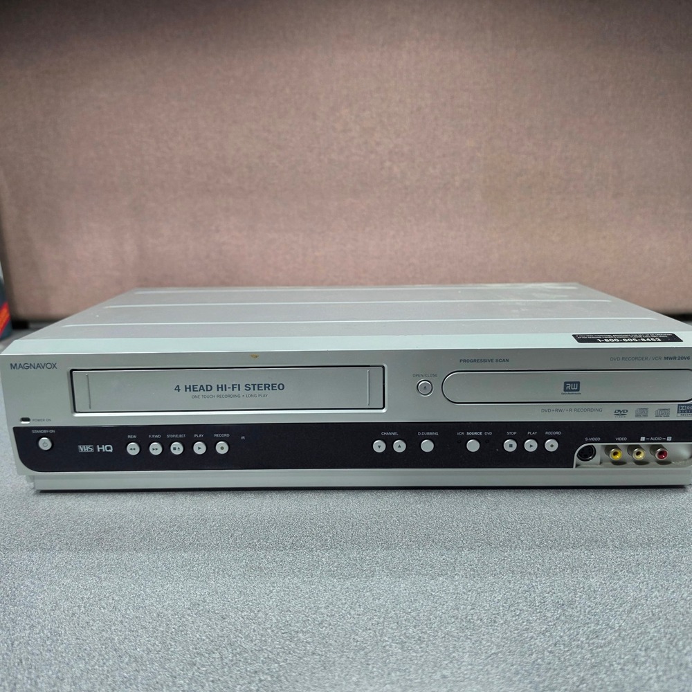 Magnavox DVD Recorder VCR Combo MWR20V6 *For Parts* 4-Head Hi-Fi Stereo Dubbing